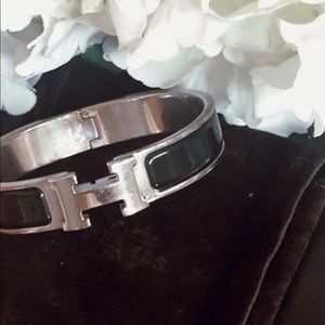 Hermès REAL Clic Clac Black Enamel Bracelet